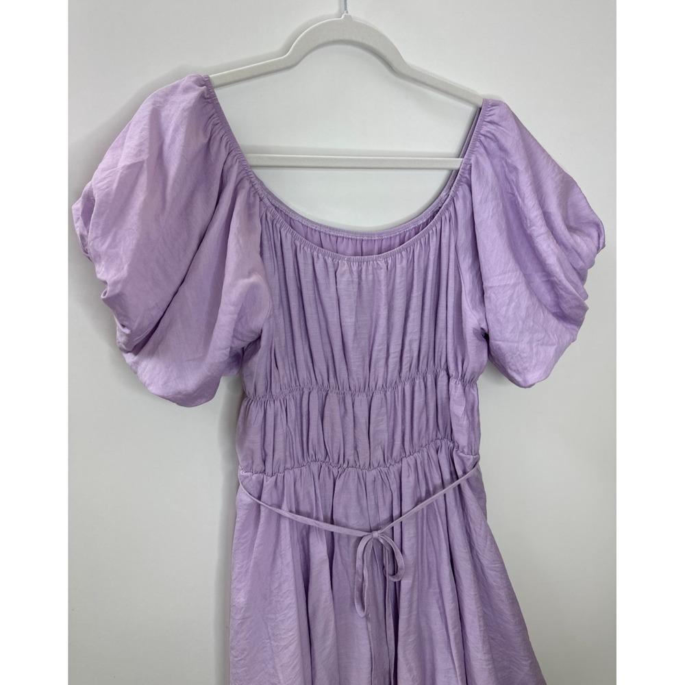 Molly Green Andrea Babydoll Dress Lavender Puff Sleeve Smocked Mini XS Coquette - Picture 16 of 16